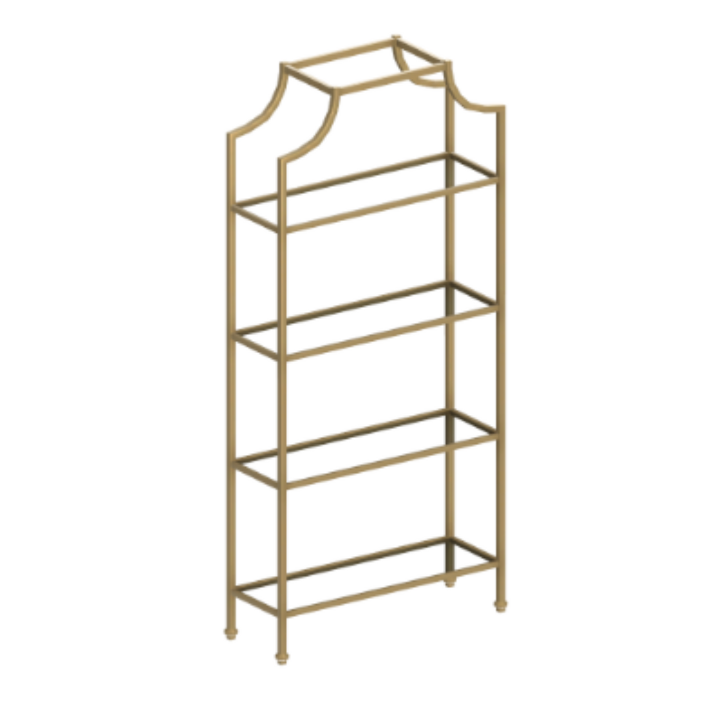 5-Tier Gold Glass Shelf