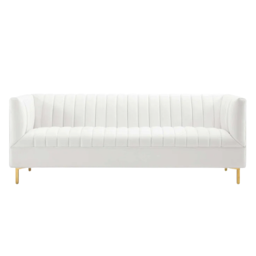 White Velvet Sofa