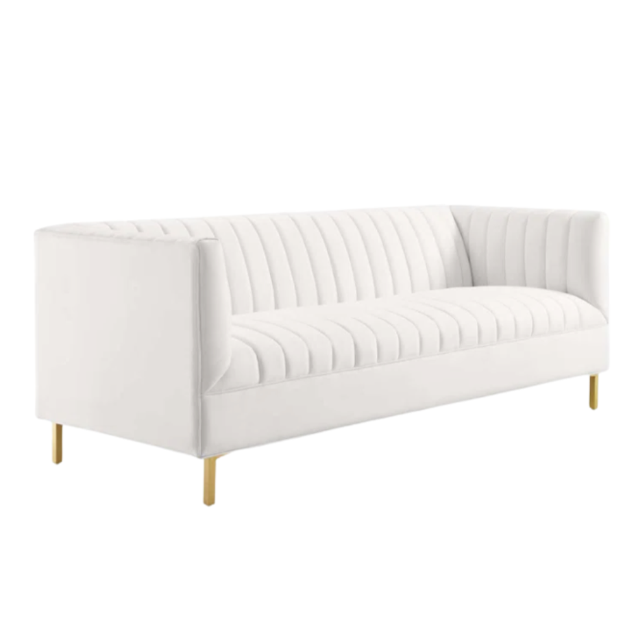 White Velvet Sofa