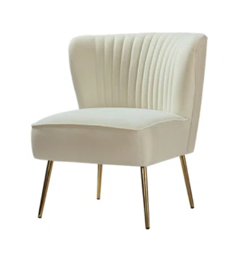 White Velvet Accent Chair